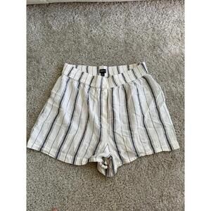 Gap Body Linen Blend Striped Shorts small